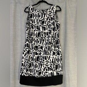 AB Studio Black and White Shift Dress